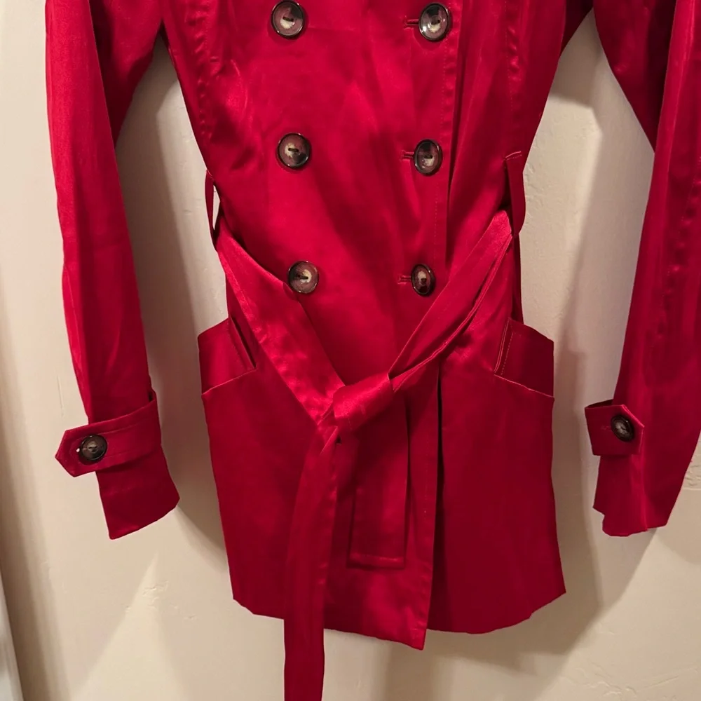 BCX Vibrant Red Trench Coat for Women - Picture 5 of 8